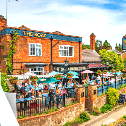 A photograph of 'the boat' pub in the UK